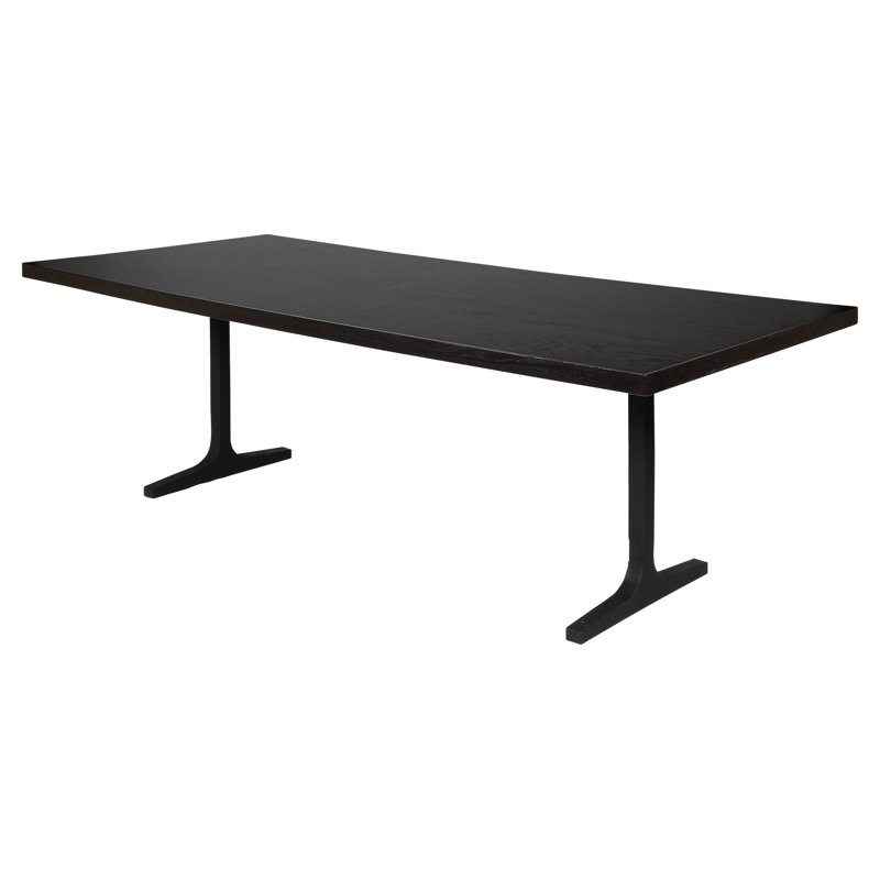 Los Angeles Double Pedestal Dining Table, Dark Stained, 30.5" H x 96" L x 40" W, Dark Stained