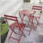 3 Piece Patio Bistro Set of Foldable Round Table and Chairs, Red-1383993095