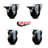 3.5 Inch Phenolic Wheel Swivel Top Plate Caster Set 2 Posi Brakes 2 Rigid SCC|SCC-20S3514-PHR-PLB-2-R-2