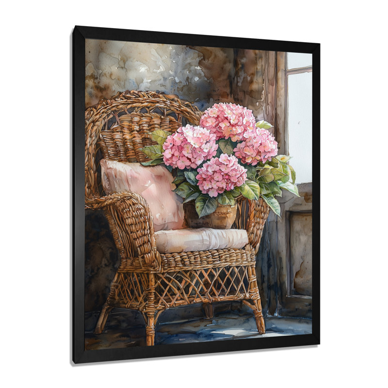 Leaston - reproduction d'art sur toile florale, Noir, H 20 po x l 12 po, Reproduction encadrée sans passe-partout