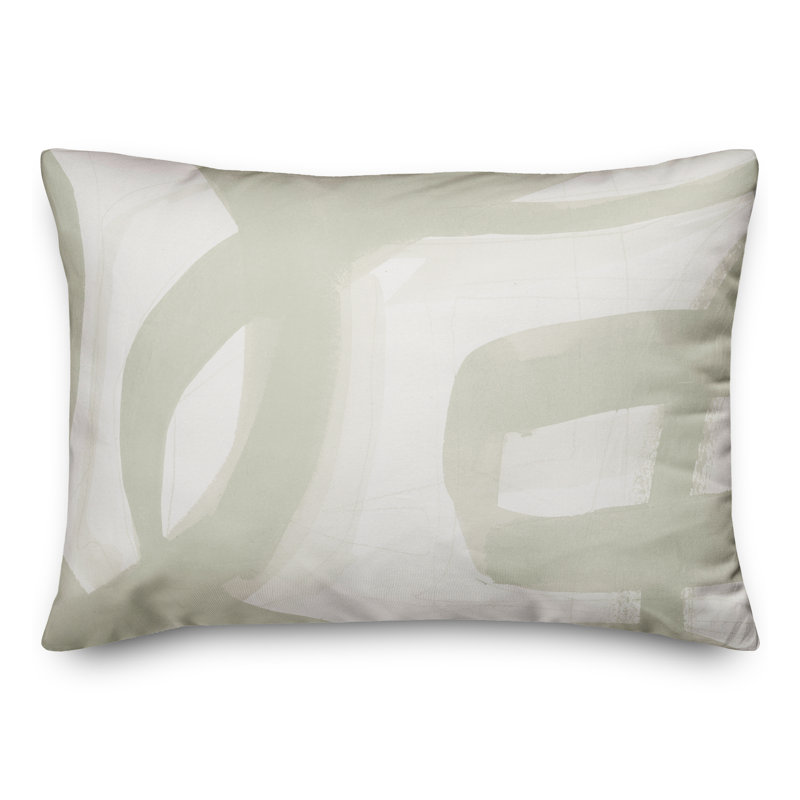 Abstract Outdoor Reversible Throw Pillow, White
