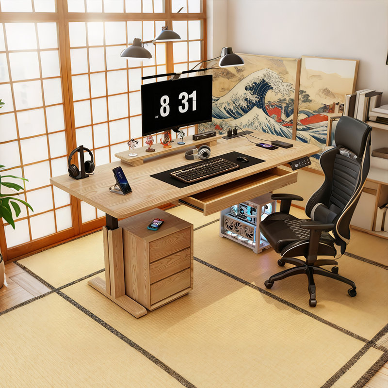 Bureau ajustable 55,25 po, 24.41" H x 55.12" W x 27.56" D