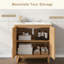 Ensemble de meuble-lavabo 30 po avec lavabo en résine, armoire en bois massif avec portes à fermeture en douceur, pieds en bois massif, rangement sous le comptoir, trou de robinet simple, style transitionnel pour petite salle de bain-1576985187