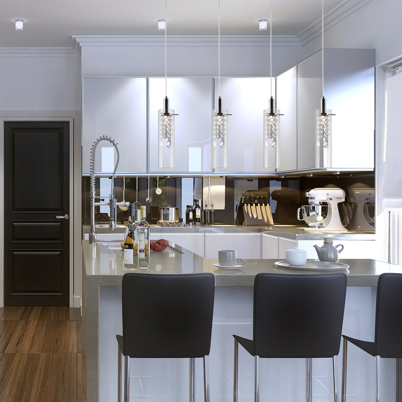 Luminaire suspendu linéaire à 4 lumières pour îlot de cuisine Desiree