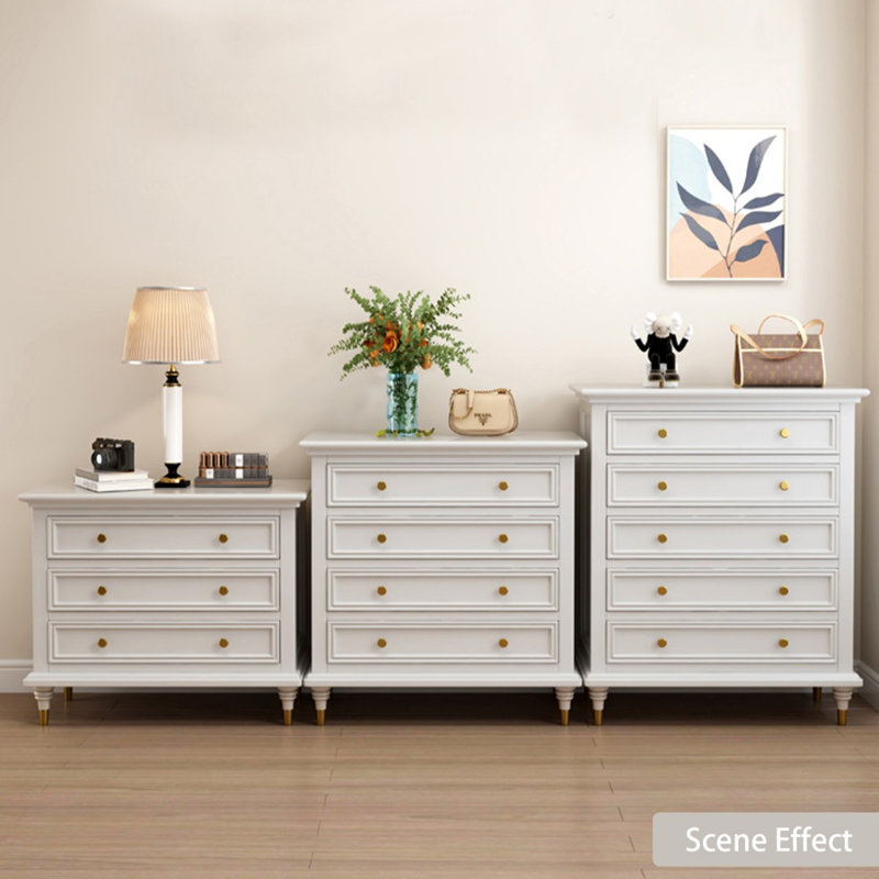 Armoire d'appoint en bois manufacturé blanc massif, H 40,55 po x L 33,46 po x l 17,32 po