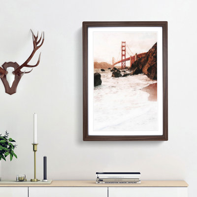 Golden Gate Bridge in San Francisco Abstract - Picture Frame Painting Print on MDF
