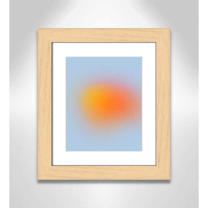 Neon Orange Glow " Neon Orange Glow " by My Mind, Natural Cube Frame Matted, 16.5" H x 14.5" W x 1.25" D