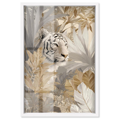 Art mural bohème Umber Tiger II par Art Remedy, cadre blanc, 17 x 25