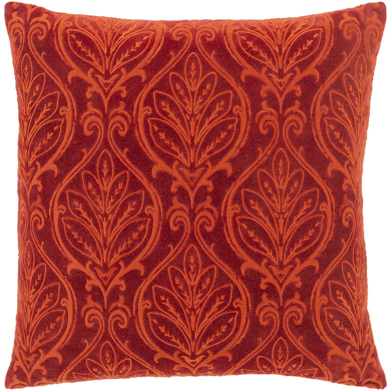  Velvet Damask 18'' Throw Pillow Cover