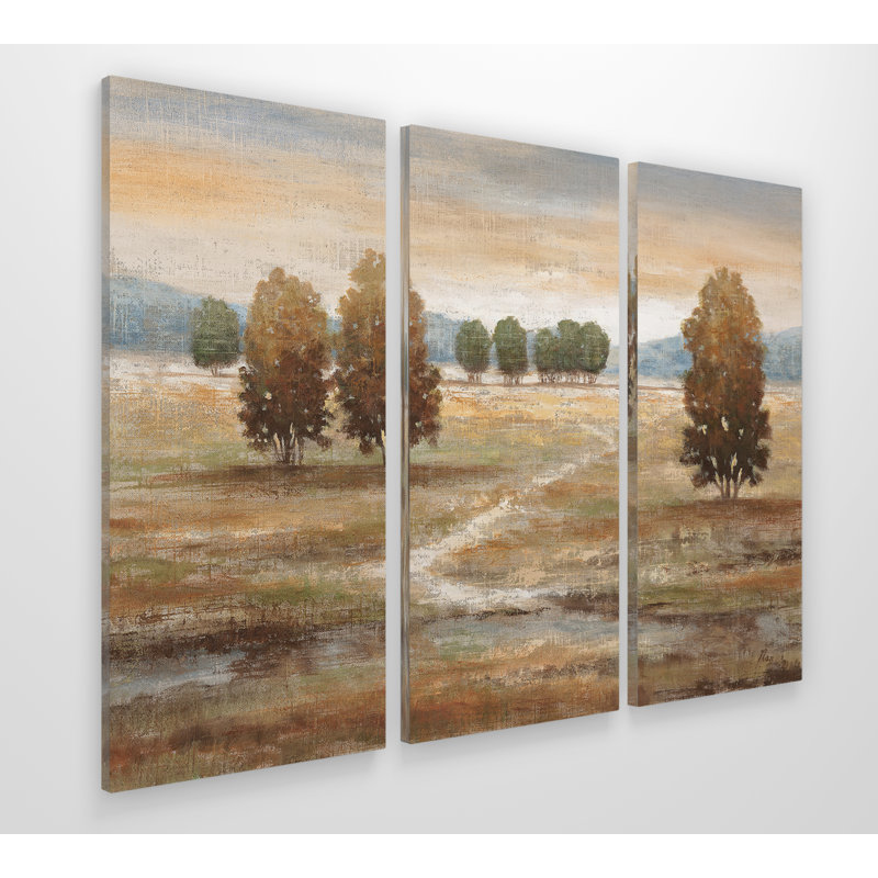 Paysage de lin I-impression sur toile tendue multi-pièces, H 24 po x l 36 po x P 1,5 po