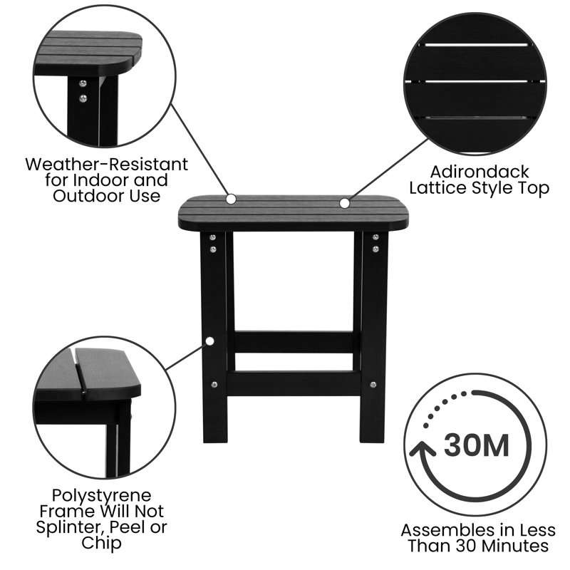 Black 5-Piece Poly Resin Adirondack Rocking Patio Set