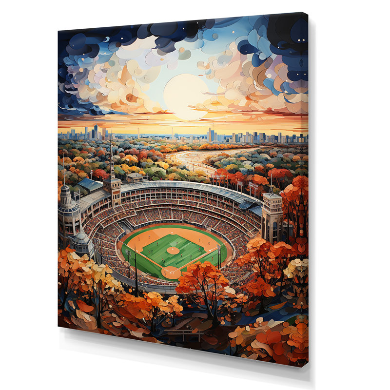 Stades «Bleachers And Cheers» - décor mural paysages urbains, H 40 po x l 30 po x P 1,5 po, Toile tendue