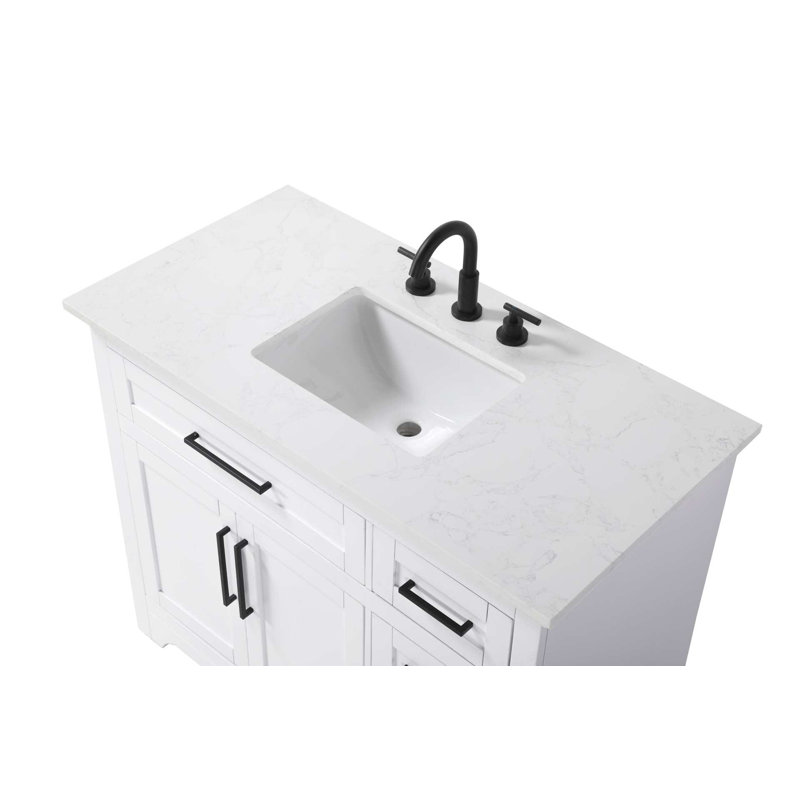 Meuble-lavabo simple 42 po blanc, Blanc