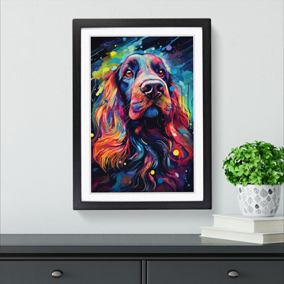 Cocker Spaniel Futurism No.2 - Single Picture Frame Print on Wood