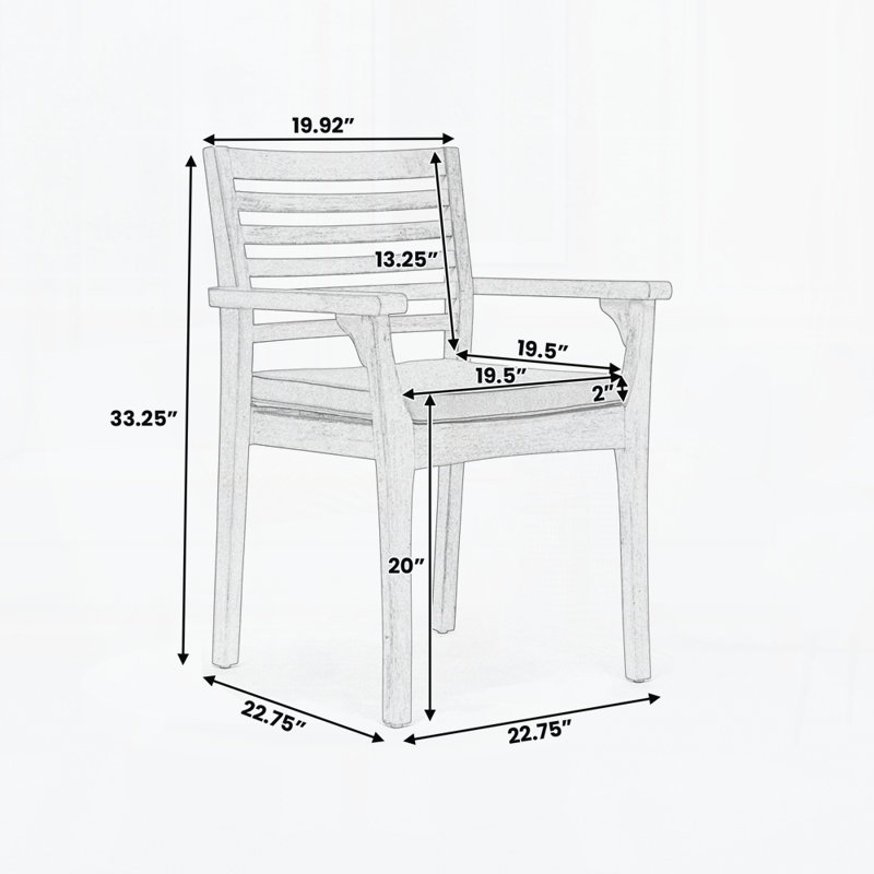 Chaise de salle à manger d'extérieur (ensemble de 2), Bois