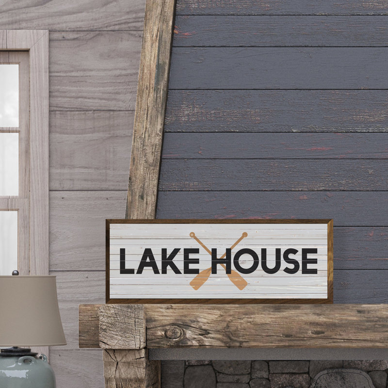 Lake House Oars Whitewash, H 16 po x l 48 po