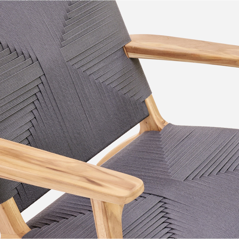 Masaya Armchair,  Charcoal Cross Braided Cord, Natural