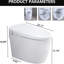 Toilette intelligente avec siège chauffant, ralentissement silencieux, nuit. Céramique blanche, hauteur de 18,72 po, profondeur de bidet de 30,9 po, lavage de balançoire, télécommande. 15,93 po de largeur,