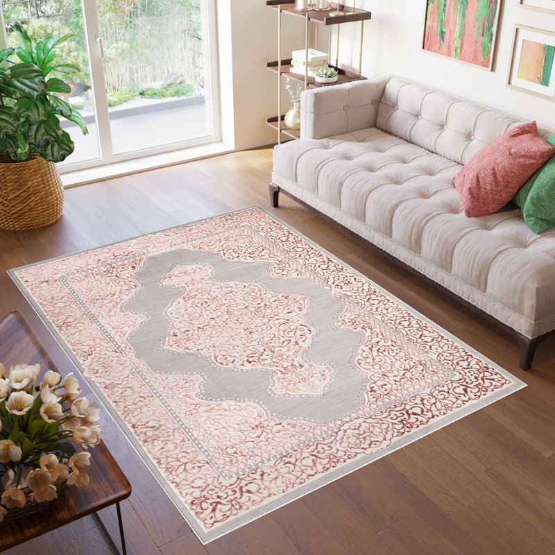 Carenda Floral Area Rug, Rectangle 60 x 110cm