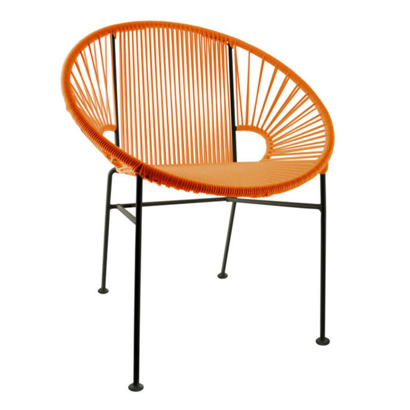 Concha Indoor/Outdoor Handmade Dining Chair, Black, Orange