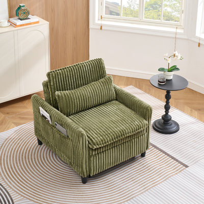 Comfortable Single - Seat Corduroy For Small Apartment Balcony, 33.52X33.52X31.35 Inches, 67.29 Pounds, Solid Wood Seated Structure One Person In Bedroom Space, Soft Sitting With Relaxing Sensation,
