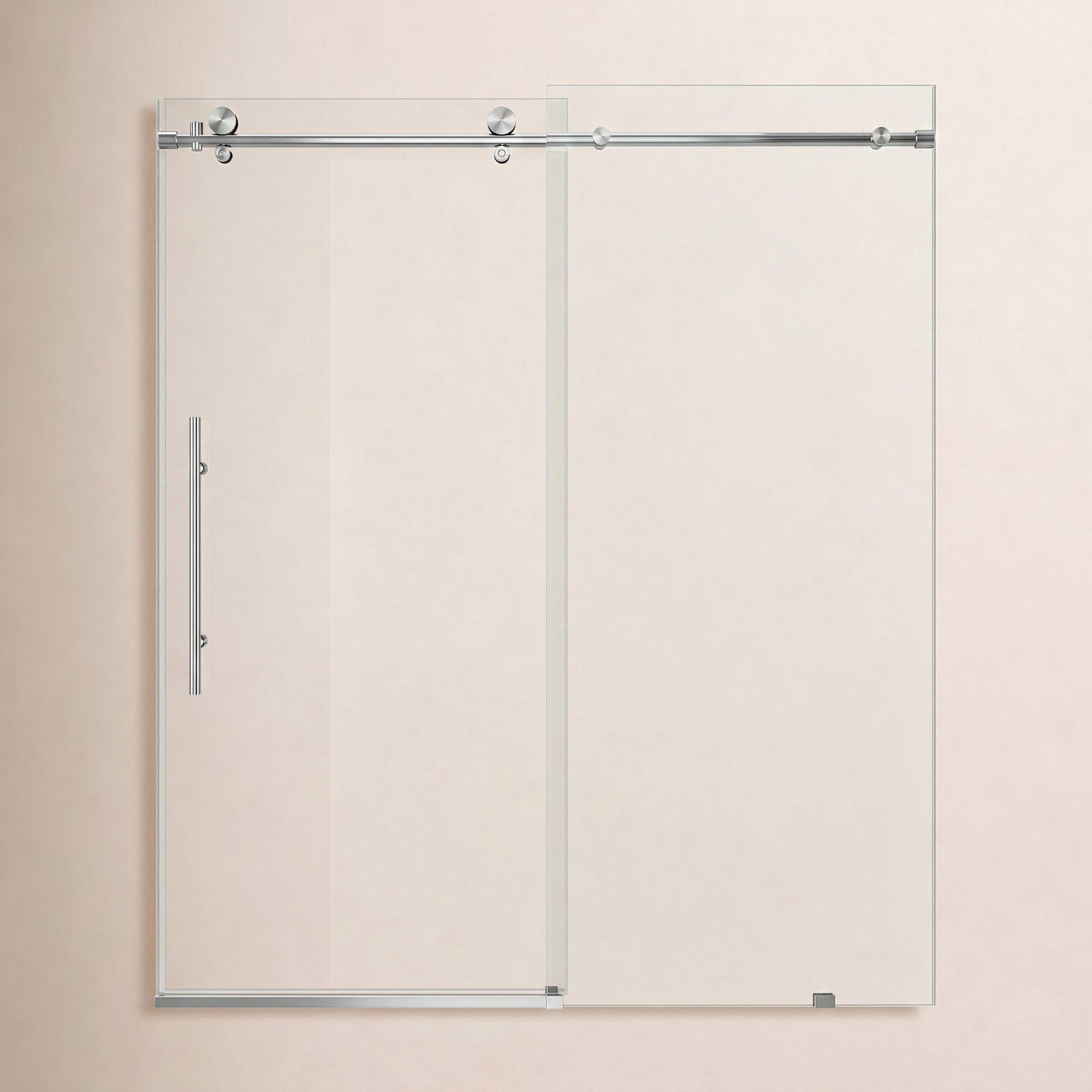 Elan E-Class Frameless Sliding Tub Door, Stainless Steel