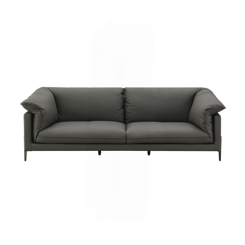Black Top Grain Leather Sofa