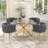 Azaryah Round Restaurant Dining Set, Modern Cross Pedestal Dining Table with Upholstery Velvet Dining Chair-2058369157-2048729639