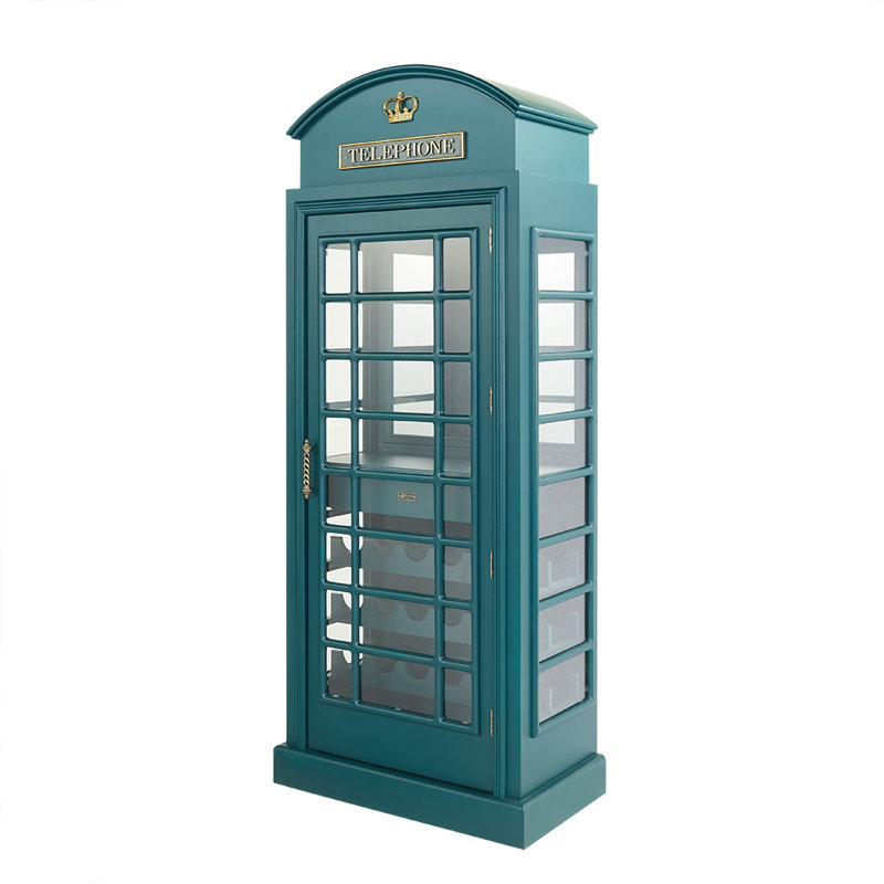 Marroquin Telephone Booth Bar Cabinet By RAM Game Room, Green