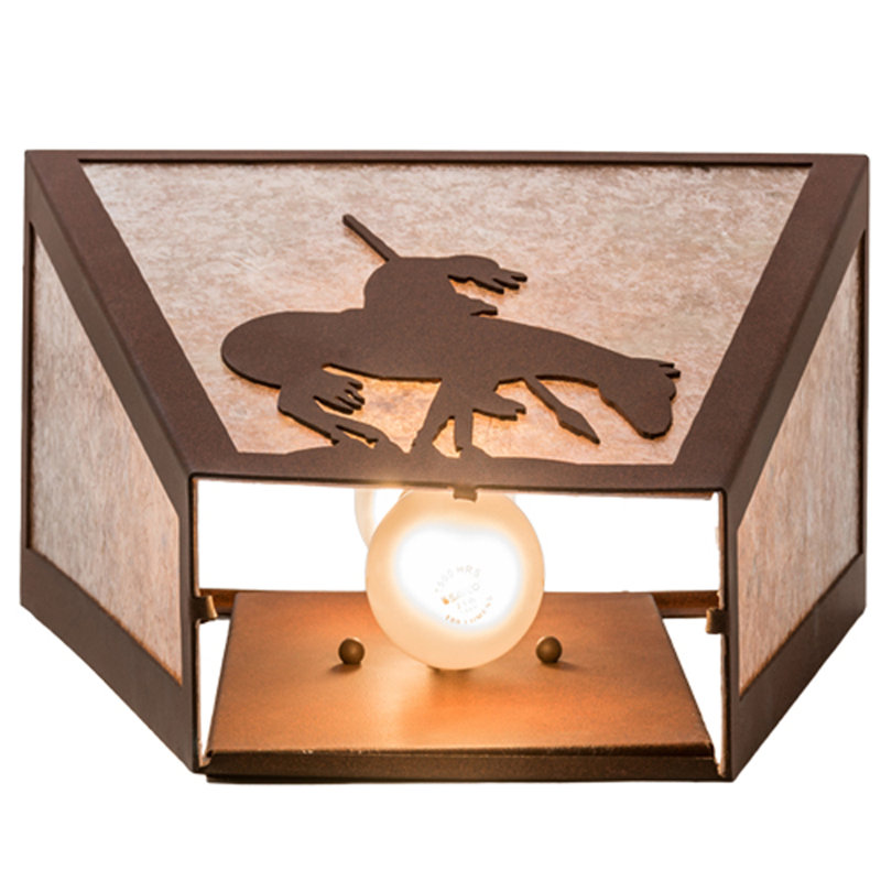 2 - Light Flush Mounted Sconce, Red Rust