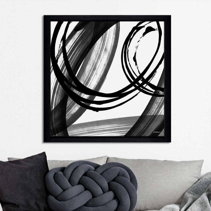 «Black and White Pop I», impression, H 25,5 po x l 25,5 po x P 1 po, Cadre noir