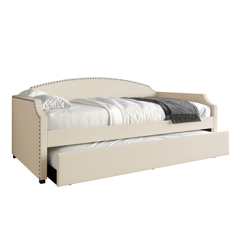Gerrod Upholstered Twin Daybed, Beige