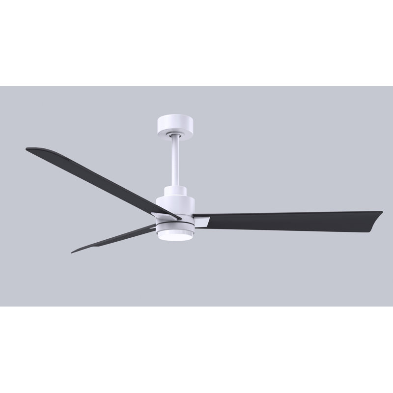 Ventilateur de plafond Alessandra, Noir mat, Blanc mat, 56"