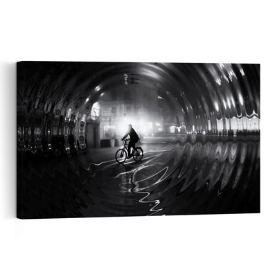 Silhouette abstraite contemporaine de Night Rider - Affiche murale urbaine