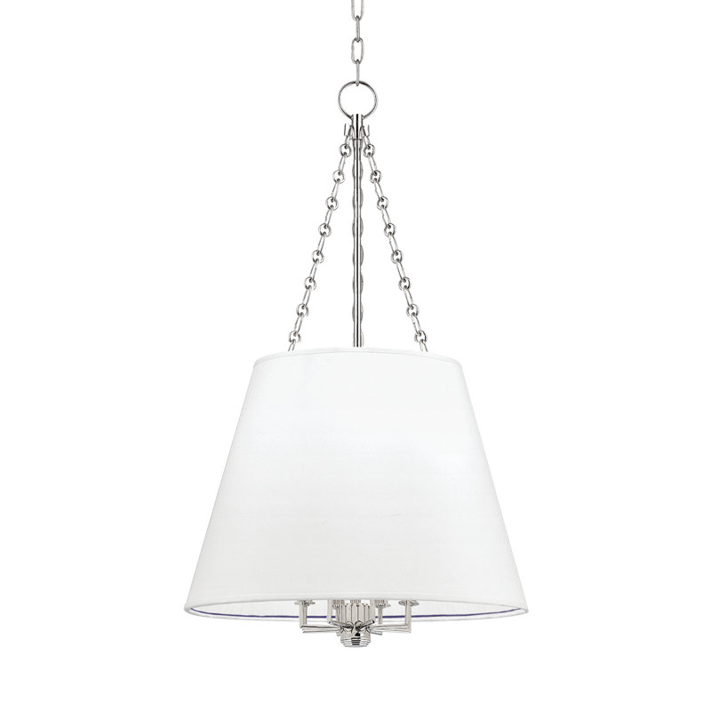 Lustre conique à 8 lumières Trejuan, Nickel poli