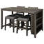Ensemble de table de bar en bois à hauteur de comptoir classique avec 2 tabourets et 2 chaises-1026066836-1026066839