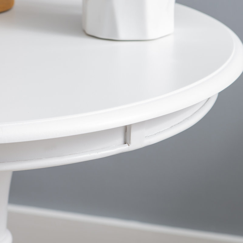 Table de bout à piédestal rond 26 po Kight , Blanc