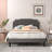 Queen size Bed with Adjustable Tufted Headboard, Platform Bed, Mattress foundation, No Box Spring Needed-2101124068-2101124064