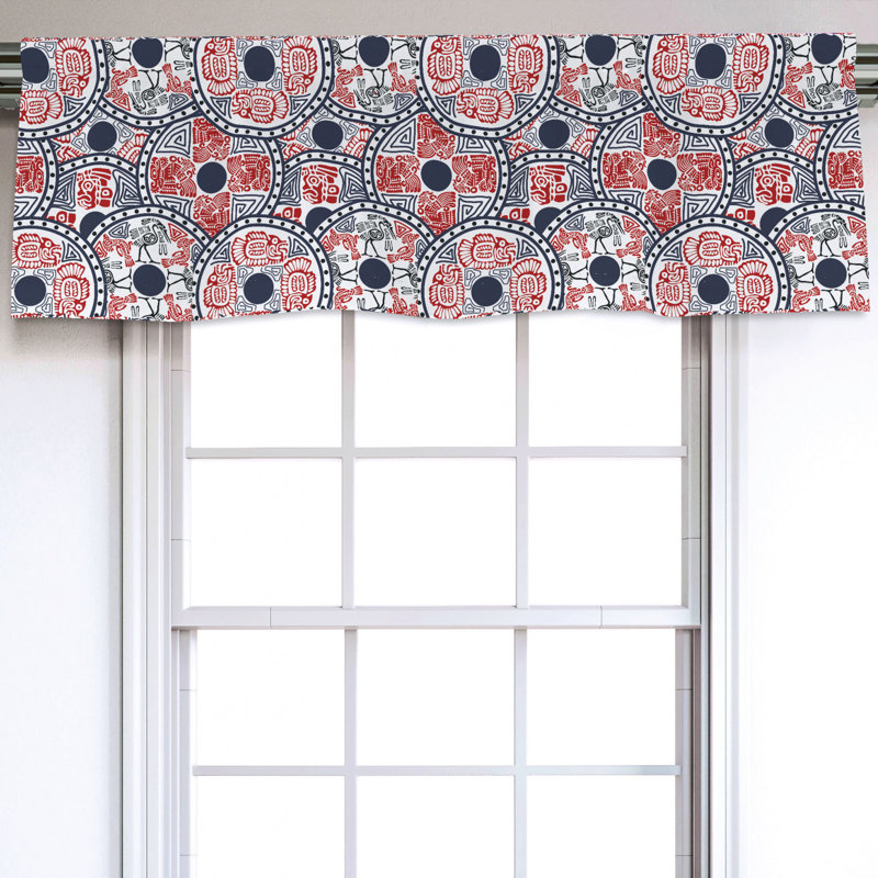Sateen Geometric Ruffled Window Valance