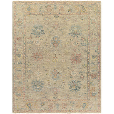 Newham Wool Oriental Area Rug in Pink