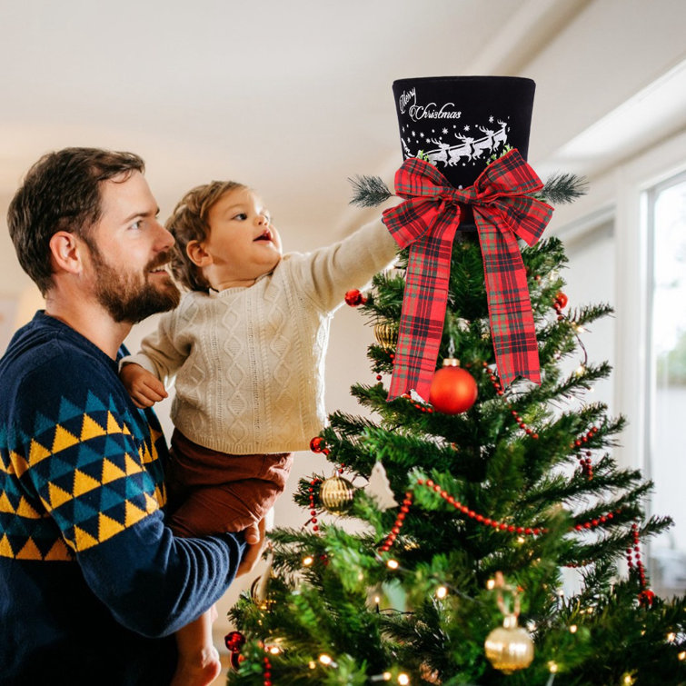 The Holiday Aisle® Christmas Retractable Bow Tree Top Hat