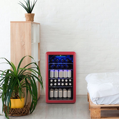 3.4 cu. ft. Retro Beverage Cooler, Red