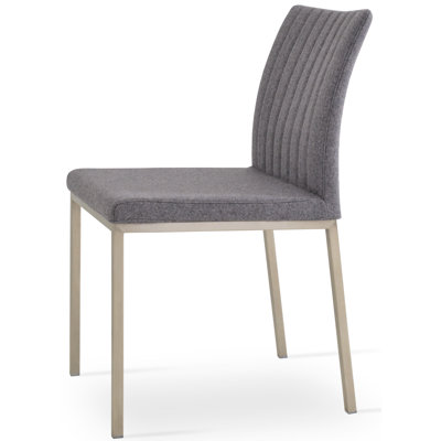 Zeyno Metal Solid Back Side Chair