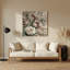 Aquarelle florale, art mural gris en métal 7