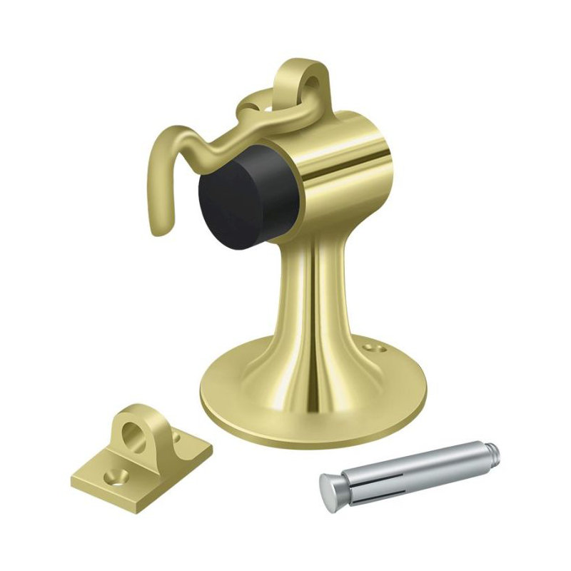 Door Stop, Polished Brass