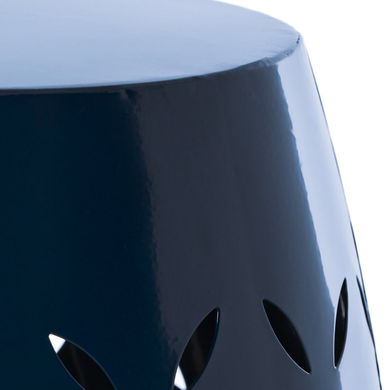 Table d'appoint carrée en fer bleu foncé de 12,54 po de hauteur, 17,29 po, pour décoration de patio et de jardin, sans assemblage