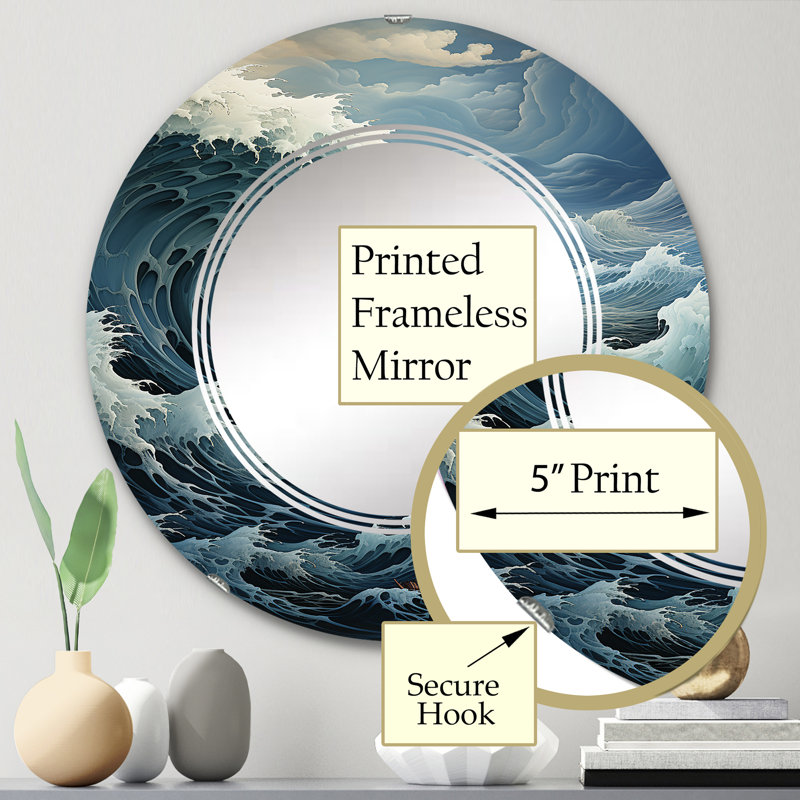 Aubart - Miroir mural rond, 24 po x 24 po