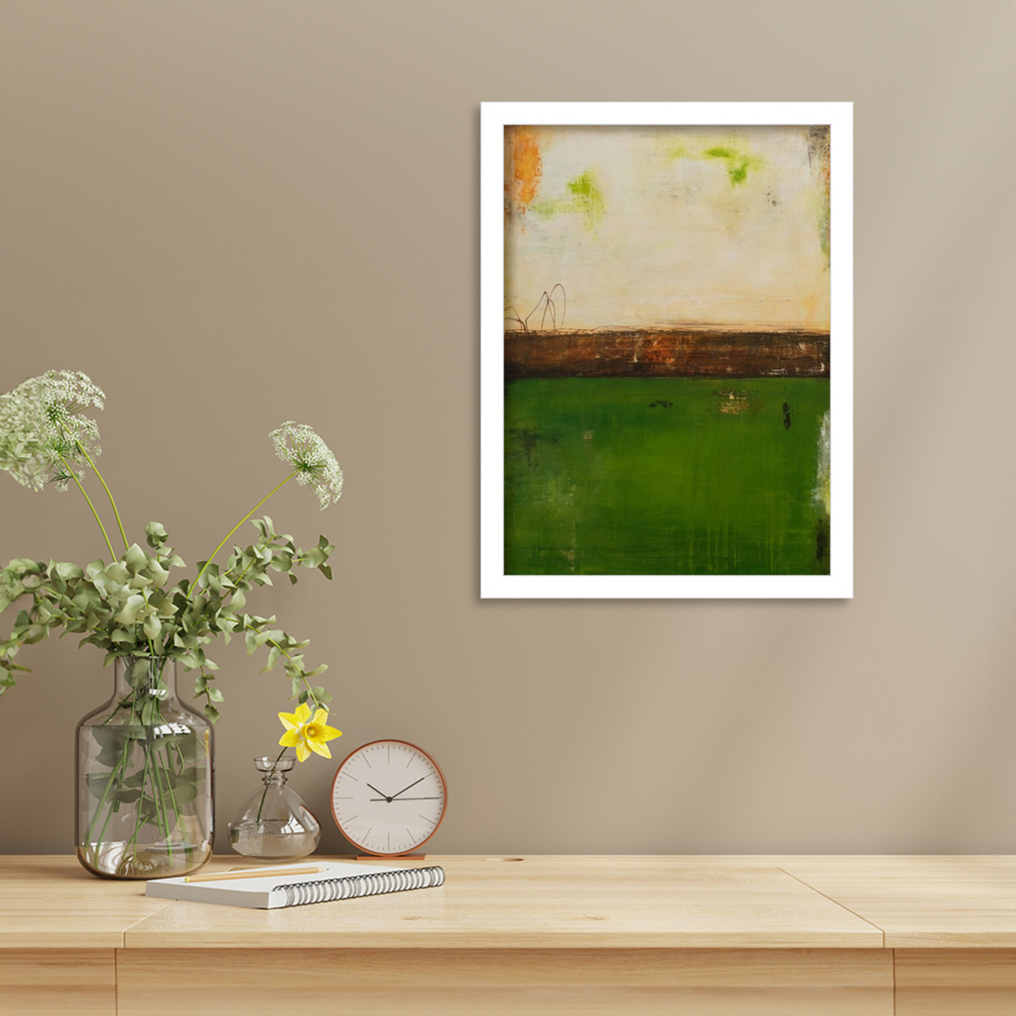 Forest Hill Trail by Mauro Wood Framed Wall Art Print, 17" H x 13" W, White