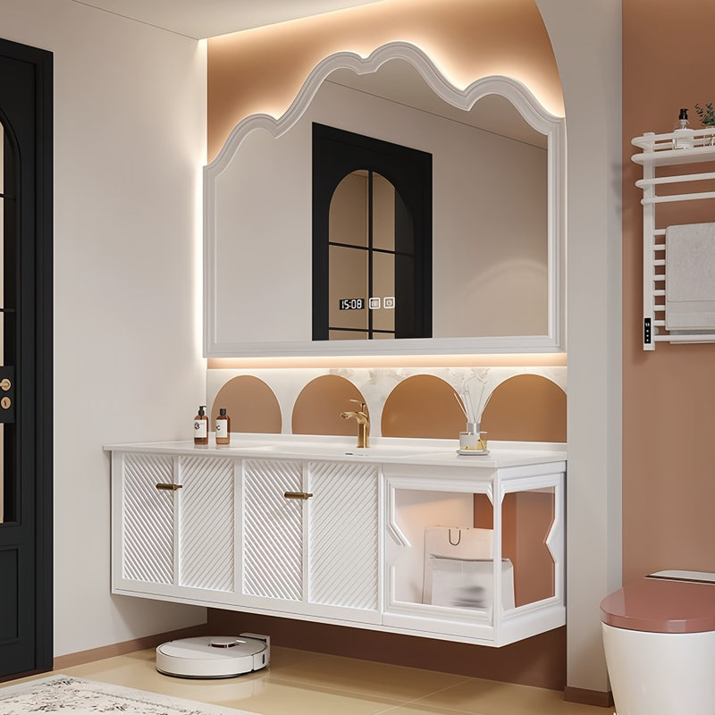 Armoire de salle de bain moderne en céramique sans couture, 47"