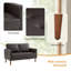Faux Leather Upholstered Loveseat with Solid Wood Legs-128778694